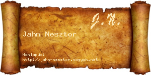 Jahn Nesztor névjegykártya